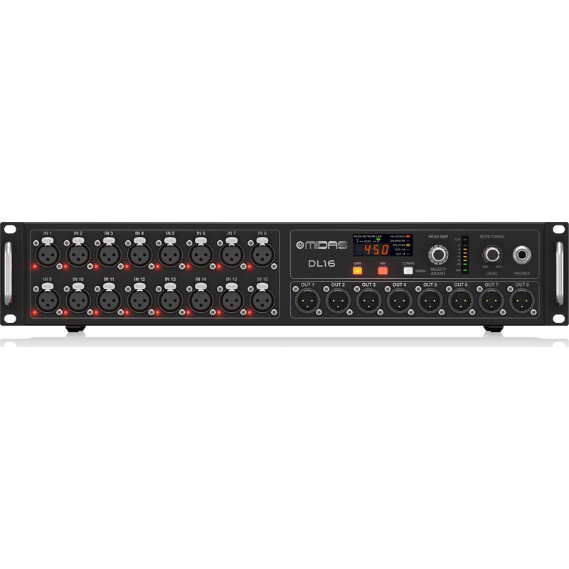 Midas DL16 16 Input, 8 Output Stage Box with 16 MIDAS Microphone Preamps