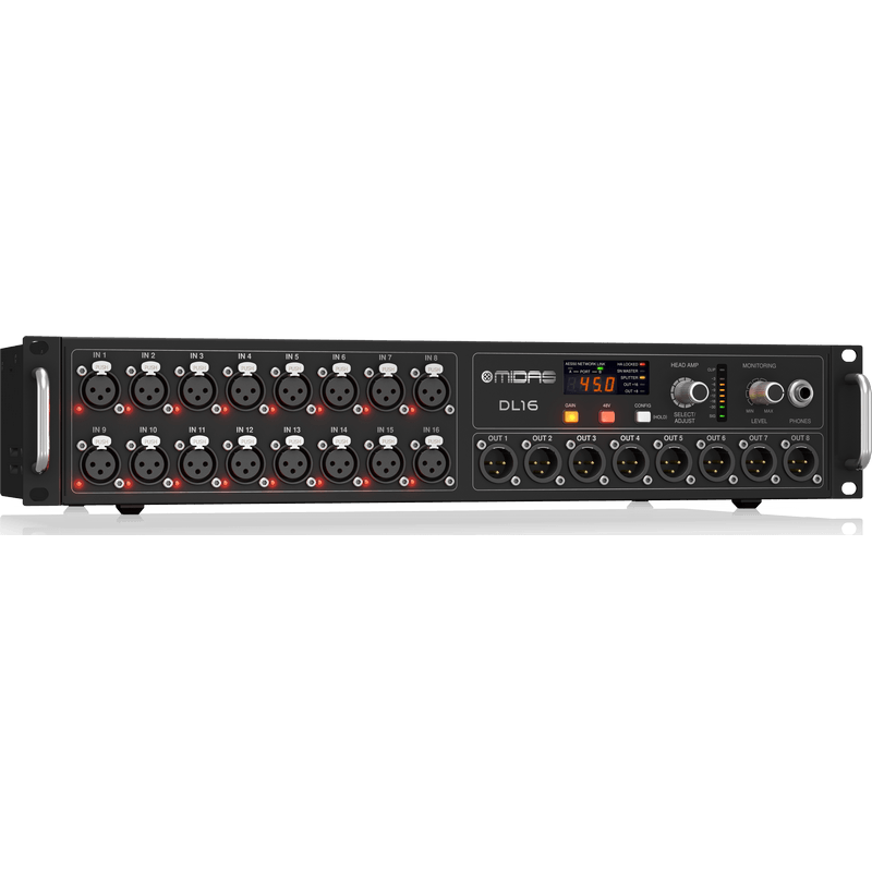 Midas DL16 16 Input, 8 Output Stage Box with 16 MIDAS Microphone Preamps