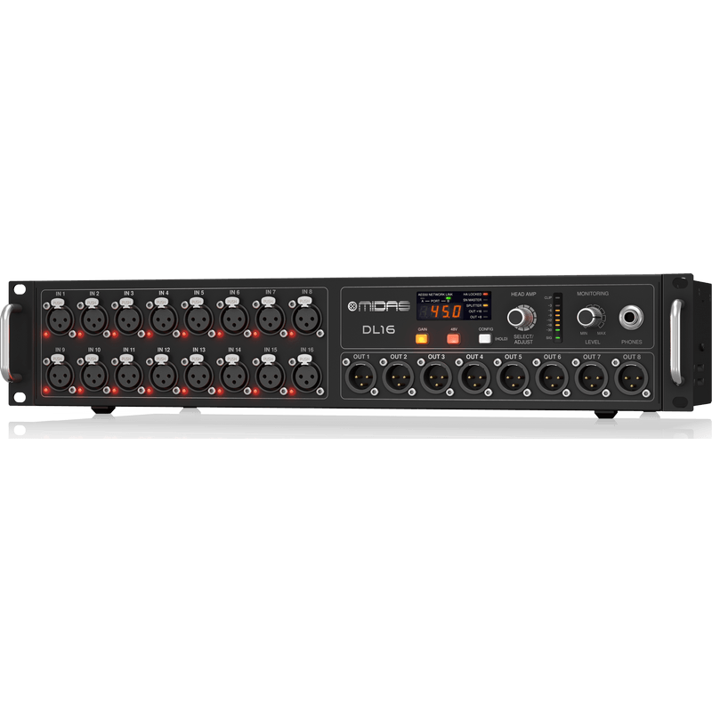Midas DL16 16 Input, 8 Output Stage Box with 16 MIDAS Microphone Preamps