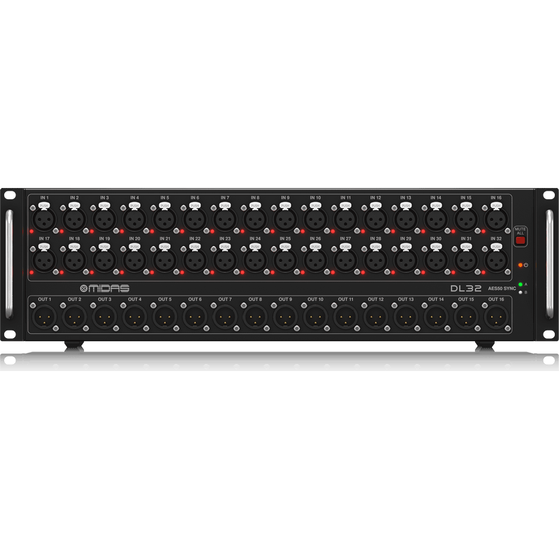 Midas DL32 32 Input, 16 Output Stage Box with 32 MIDAS Microphone Preamps