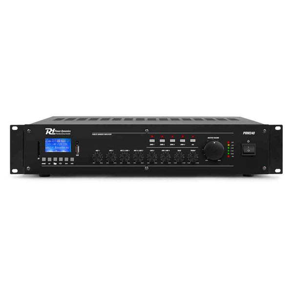 Power Dynamics PRM240 240W 100V 4 Zone 6 Channel Mixer/PA Amplifier