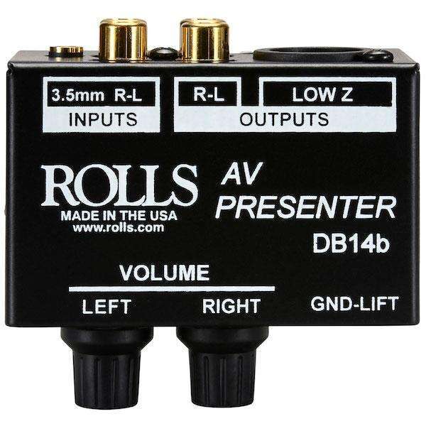 Rolls DB14 A/V Presenter, Stereo DI Box Splitter, Hum Eliminator