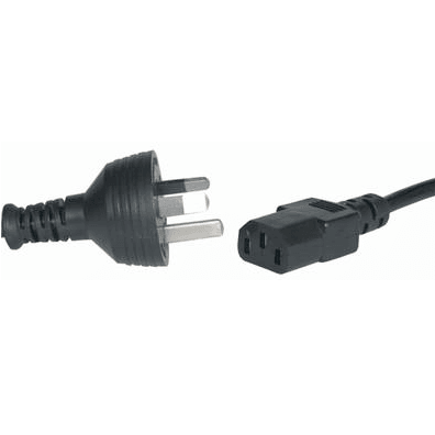 Straight IEC-C13 Female Socket to 3-pin 240V Male Plug Power Cable