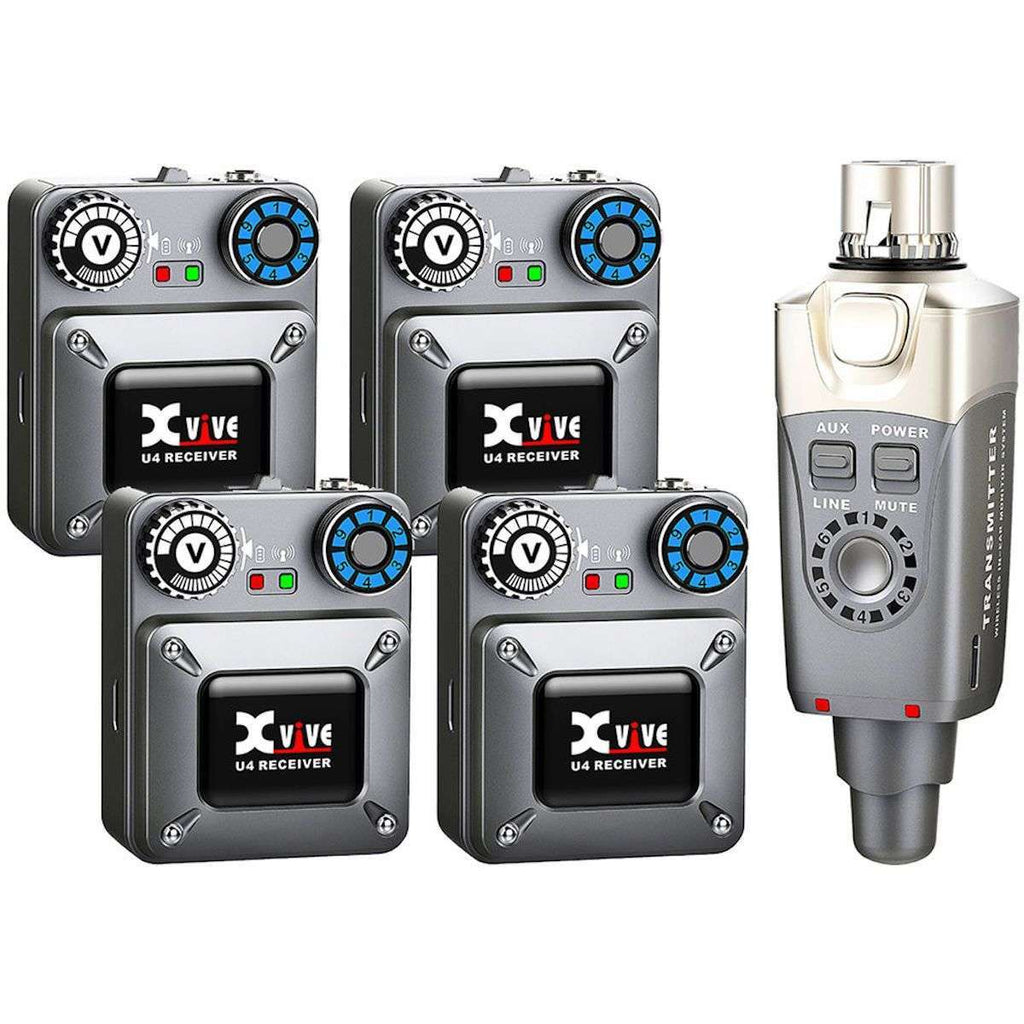 Xvive U4 In-Ear Monitor Wireless System - Xvive U4 In-Ear Monitor Wireless System w/4x Receivers